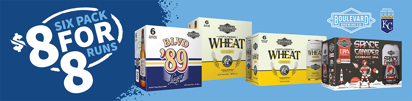 Score select $8 Boulevard beer when the Royals score eight or more runs!