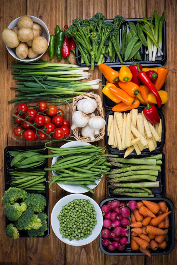 Vegetables all laid out Vegetables all laid out