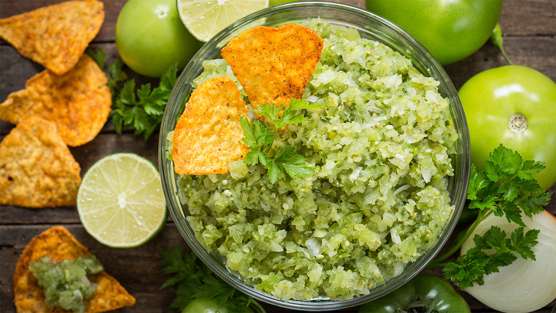 Tomatillo and Roasted Pepper Dip