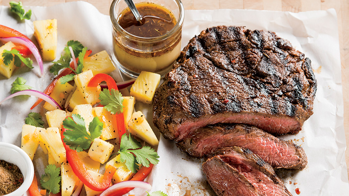 Jerk Sirloin Steak with Pineapple-Pepper Salad - Recipe from Price Chopper