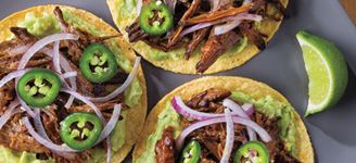 Slow Cooker Shredded BBQ Beef Tostadas
