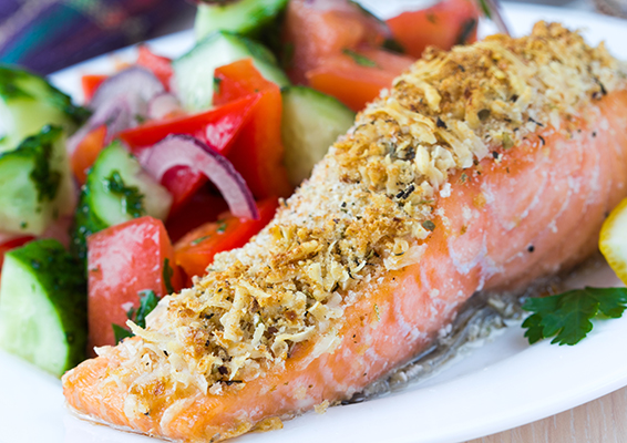 Cheesy Herb Crusted Salmon